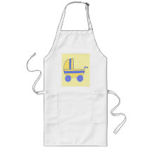 Yellow and Blue Baby Stroller. Apron