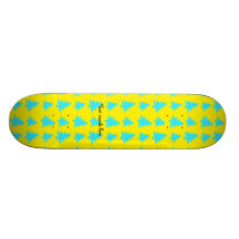 Yellow and blue christmas trees pattern skate board decks