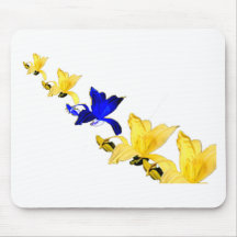 yellow and blue lilies mouse pad
