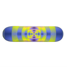 Yellow and Blue Rings Skateboard
