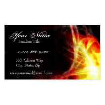 Yellow and Firey Red Fractals Business Card