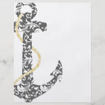 Yellow and Gray Anchor Beach Wedding Flyers