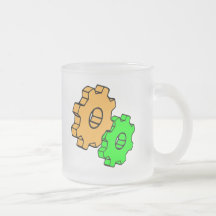 Yellow and green gears mugs