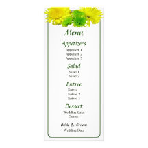 Yellow and Green Mums Menu... Custom Rack Cards