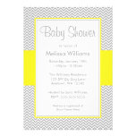 Yellow and Grey Chevron Baby Shower Invitations