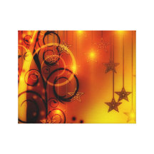 Yellow and Orange Abstract Design Stars Spirals Canvas Prints