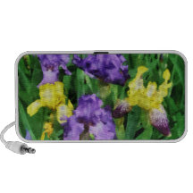 Yellow and Purple Irises iPod Speaker