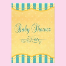 Yellow and Teal Baby  Shower  Invitation invitations