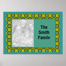 Yellow and Turquoise Circles Photo Frame Poster
