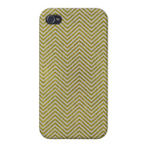 Yellow and White Glitter Zig Zag iPhone 4/4S Case