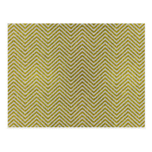 Yellow and White Glitter Zig Zag Postcard