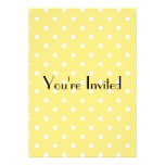 Yellow and White Polka Dots Pattern. Custom Announcement