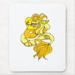 Yellow asian dragon mousemats