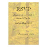 Yellow Autumn Forest Theme Wedding RSVP Announcement