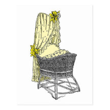 Yellow Baby Bassinet Postcards