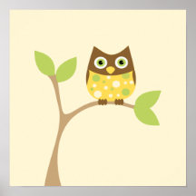 Yellow Baby Owl Posters