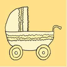 Yellow Baby Pram. Photo Cut Outs