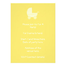 Yellow Baby Stroller. Announcements