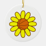 Yellow Basketball Girl Christmas Ornaments