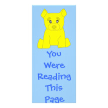 Yellow Bear Bookmark Template Rack Card