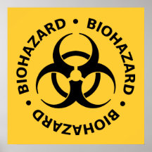 Yellow Biohazard Symbol Poster