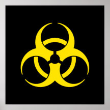 Yellow Biohazard Symbol Poster