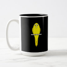 Yellow Bird. Canary. On Black. Coffee Mug
