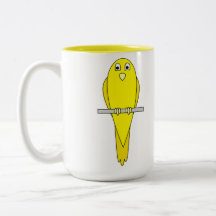 Yellow Bird. Canary. On White. Coffee Mugs