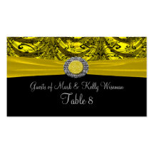 Yellow & Black Draped Baroque Table Business Card Template