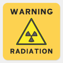 Yellow & Black Radiation Warning Sticker
