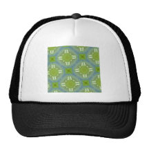 Yellow & blue Glass Pattern Trucker Hat