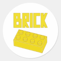 Yellow Brick by Customize My Minifig Round Sticker