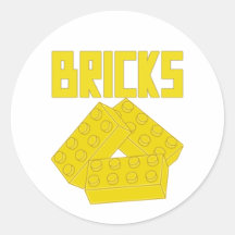 Yellow Bricks by Customize My Minifig Round Sticker