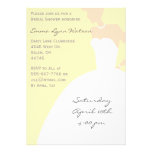 Yellow Bride Silhouette Bridal Shower Custom Announcements