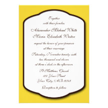Yellow Brown & White Wedding Invitations