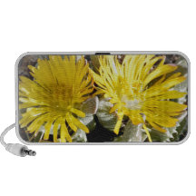 Yellow Cactus Blooming Flowers Portable Speaker