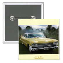 Yellow Cadillac Pinback Button