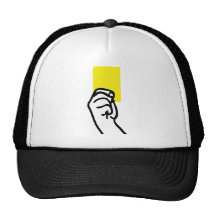 Yellow card soccer mesh hats