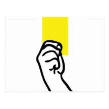 Yellow card soccer post card