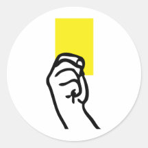 Yellow card soccer round sticker