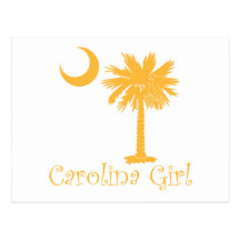 Yellow Carolina Girl Palmetto Post Cards