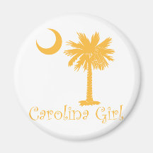 Yellow Carolina Girl Palmetto Refrigerator Magnet