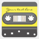 Yellow cassette with rainbow tape sticker