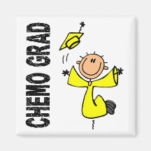 Yellow CHEMO GRAD 1 (Testicular Cancer) Fridge Magnet