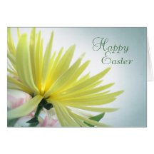 Yellow Chrysanthemum Happy Easter Card
