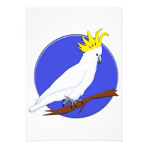 Yellow Crested Cockatoo Personalised Invites
