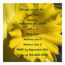 Yellow Daffodil Floral All Occasion Invitation #2