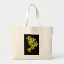 Yellow Daffodils On Black Bag