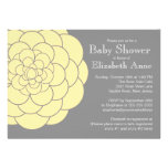 Yellow Dahlia Bloom Floral Neutral  Baby Shower invitations