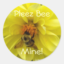 Yellow Dahlia Bumblebee Stickers
